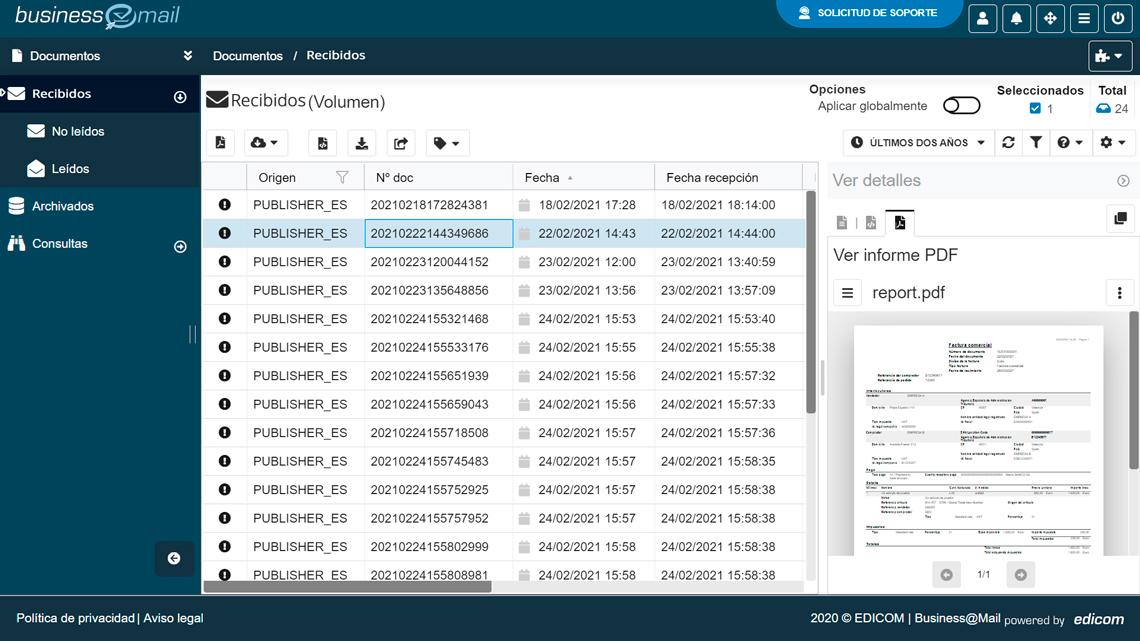 Business Mail Interface